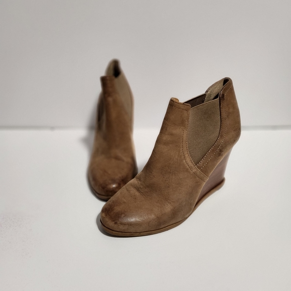 Tan Wedge Booties - Picture 2 of 6